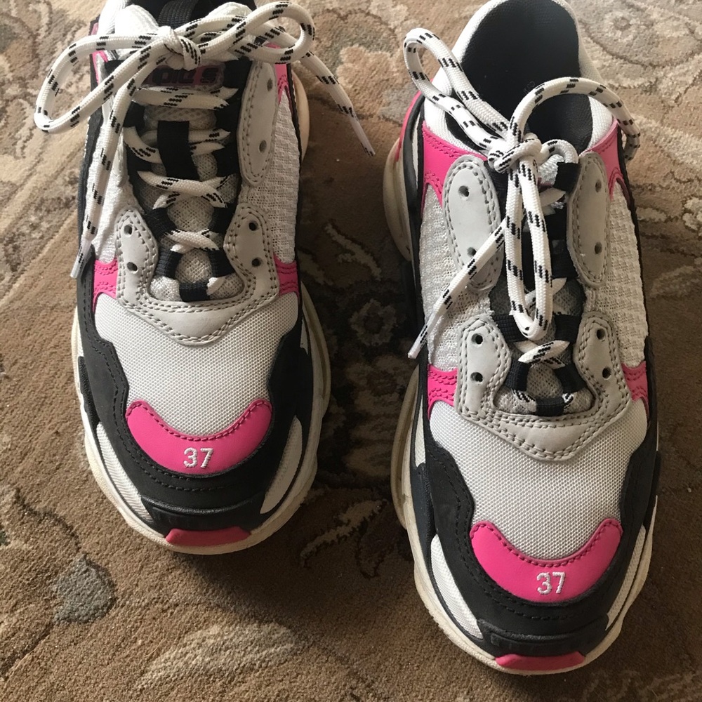 Balenciaga Triple S Sneakers - Black, Pink, Cream - Picture 2 of 16